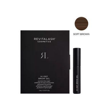 Гель-стайлер для фіксації брів Revitalash Hi-Def Brow Gel Soft Brown 3 ml 000304 фото